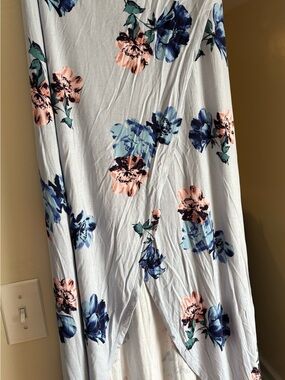 Charlotte Russe Light Blue Floral Maxi Skirt